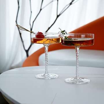 YY Vintage Crystal Coupe Glass for Cocktails and Desserts