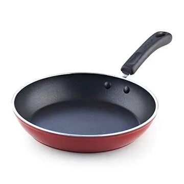 Cook N Home Pots and Pans Nonstick Cookware Set 12-Piece, Kitchen Cooking Set with Frying Pans and Saucepans, Induction Compatible, Marble Red