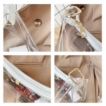 Lackycc Clear Purse Bag for Stadium Events Clear Shoulder Handbag Stadium Bags for Women,Cute Clutch Small Clear Purse Bag Stadium Approved for concerts,Work,Sports Events