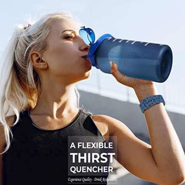 YOU GOT THIS LIVING Motivational Water Bottle with Straw & Handle,One Gallon Water Bottle 128 oz/3.8...