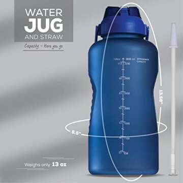 YOU GOT THIS LIVING Motivational Water Bottle with Straw & Handle,One Gallon Water Bottle 128 oz/3.8L,Reusable Water Jug, Achieve All-Day Hydration SpillProof, BPA FREE