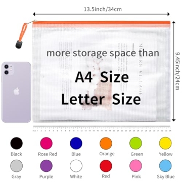 LABUK 52pcs Mesh Zipper Pouches - Versatile Storage Bags