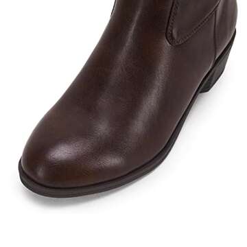 Niwista Womens Lace Up Knee High Boots Chunky Heel Mid Calf Side Zipper Winter Riding Shoes