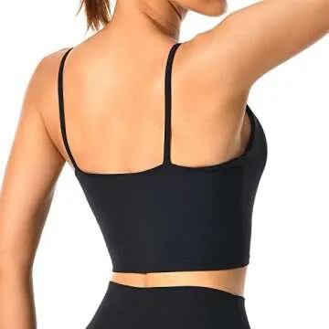 Colorfulkoala Women's Spaghetti Strap Longline Sports Bra