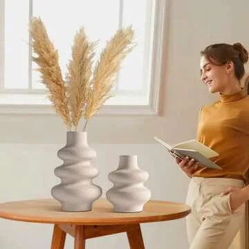 Elegant Ceramic White Vases for Home Decor