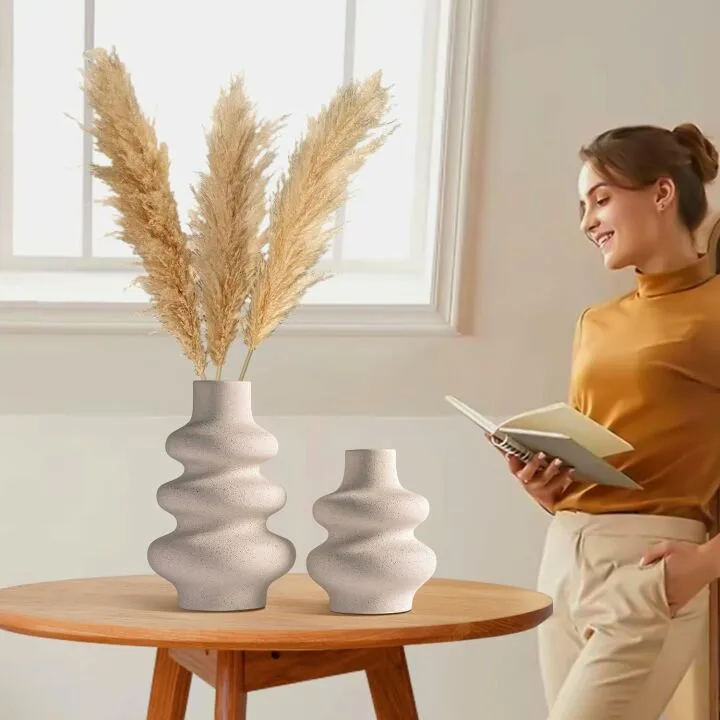 Elegant Ceramic White Vases for Home Decor