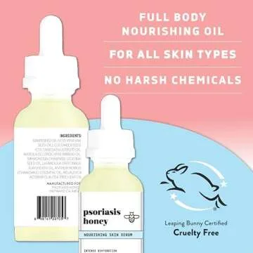 Psoriasis Honey Nourishing Scalp & Skin Serum - Dry Oil for Skin - Full Body Non Comedogenic Moisturizer - Daily Dry Scalp Oil - Body Oil Helps Psoriasis, Eczema, & More (1 Oz)