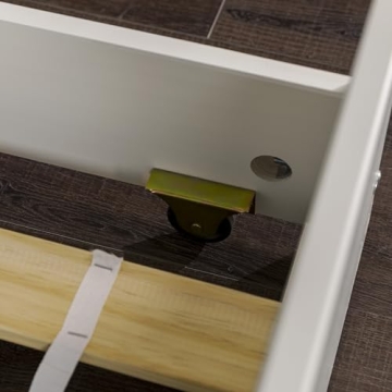 Walker Edison Solid Wood Twin Trundle Bed Frame with Wheels