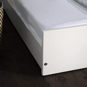 Walker Edison Solid Wood Twin Trundle Bed Frame with Wheels