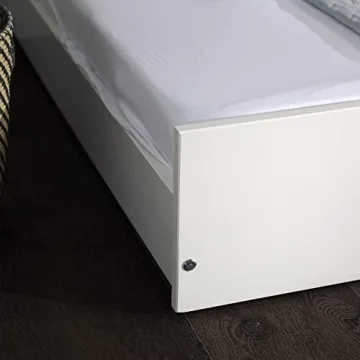 Walker Edison Solid Wood Twin Trundle Bed Frame with Wheels