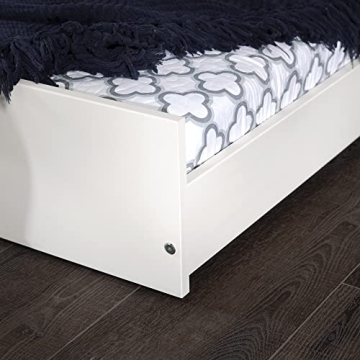 Walker Edison Solid Wood Twin Trundle Bed Frame with Wheels