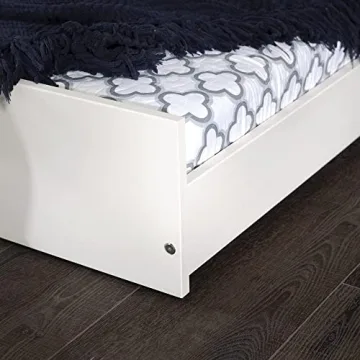 Walker Edison Solid Wood Twin Trundle Bed Frame with Wheels