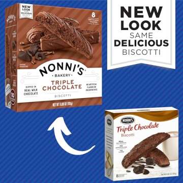 Nonni's Triple Chocolate Biscotti Italian Cookies - 6 Boxes Triple Chocolate Italian Biscotti Cookie...