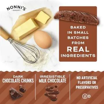 Nonni's Triple Chocolate Biscotti Italian Cookies - 6 Boxes Triple Chocolate Italian Biscotti Cookies w/Dark Chocolate - Biscotti Individually Wrapped Cookies - Kosher Chocolate Coffee Cookie 6.88 oz