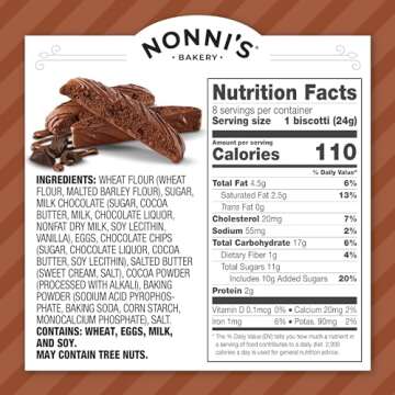 Nonni's Triple Chocolate Biscotti Italian Cookies - 6 Boxes Triple Chocolate Italian Biscotti Cookies w/Dark Chocolate - Biscotti Individually Wrapped Cookies - Kosher Chocolate Coffee Cookie 6.88 oz