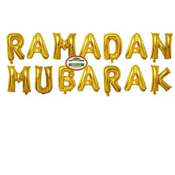 16inch Rose Gold Eid MUBARAK Foil Balloons Party Decoration Supplies Ramadan Decoration Gold EID Balloons For Muslim EID Ballon (RAMADAN Gold)