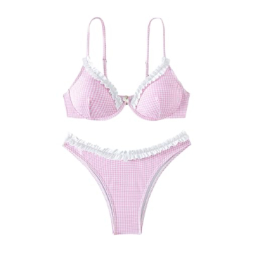 SHENHE Women's Cherry Print Underwire Bikini Swimsuit