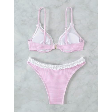 SHENHE Women's Cherry Print Underwire Bikini Swimsuit