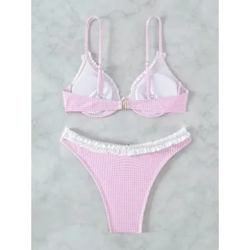 SHENHE Women's Cherry Print Underwire Bikini Swimsuit