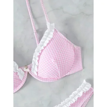 SHENHE Women's Cherry Print Underwire Bikini Swimsuit