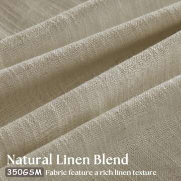 Stylish 108 Inch Linen Pleated Curtains Set for Home