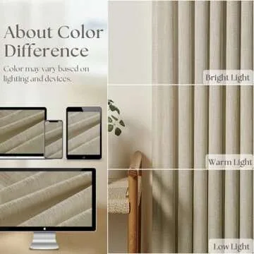 Stylish 108 Inch Linen Pleated Curtains Set for Home