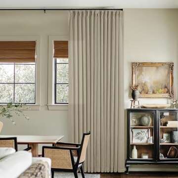 Stylish 108 Inch Linen Pleated Curtains Set for Home