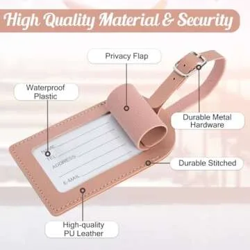 Ulico Initial Passport Cover and Luggage Tag Set,PU Leather Letter Passport Case Holder Travel Suitcase Tag, Personalized Travel Luggage Accessories Gifts for Women Kids Teenage Pink J