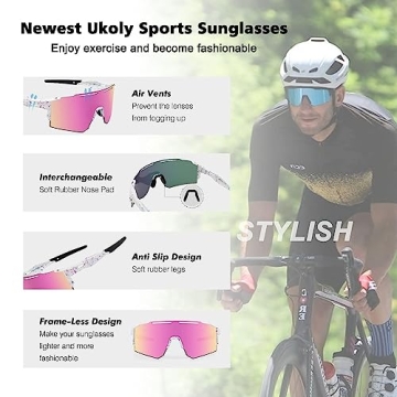 Ukoly Cycling Sunglasses for Men Women - Stylish Sports Eyewear