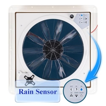 RVLOVENT 12V Remote Controlled Roof Vent Fan with 10 Speeds