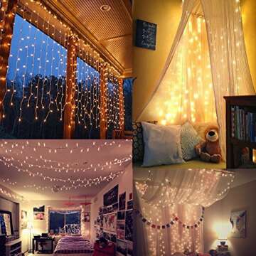 Twinkle Star 600 LED Window Curtain String Light for Wedding Party Home Garden Bedroom Outdoor Indoo...