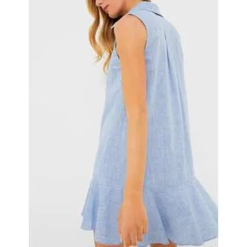 Malajisi Women's Sleeveless Shirt Dress - Cool Summer Style