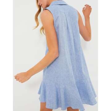 Malajisi Women's Sleeveless Shirt Dress - Cool Summer Style