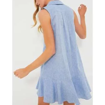 Malajisi Women's Sleeveless Shirt Dress - Cool Summer Style