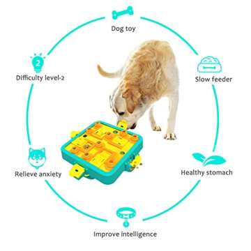 indiedouker 2024 Level 2 Interactive Dog Puzzle Toys for Large Dogs to Keep Them Busy,8.8oz Large Capacity Treat Dispensing Dog Toys,Slow Feeder Dog Bowl with Thick Material (Expert)