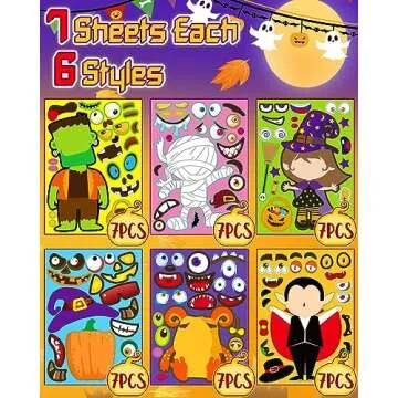 Greingways Halloween Stickers for Kids | Fun Crafts & Party Favors