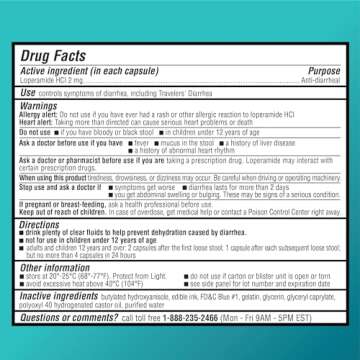 Amazon Basic Care Loperamide Hcl 2 Mg Softgels, Anti-Diarrheal, Made in USA, 24 Count (Pack of 1)