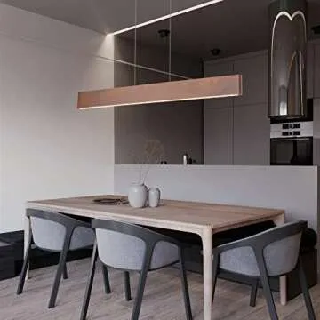 YISDESIGN Wood Linear Pendant Light for Kitchen Island