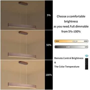 YISDESIGN Wood Linear Pendant Light for Kitchen Island