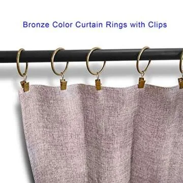 AMZSEVEN 40 Pack Metal Curtain Rings with Clips