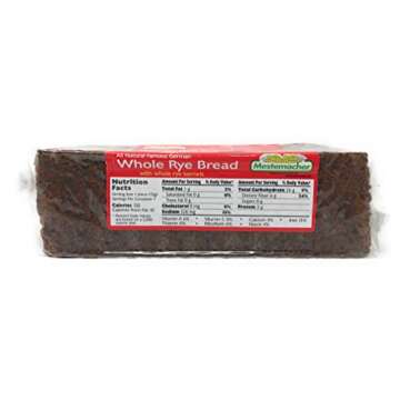 Mestemacher Natural High Fiber Bread 3 Flavor Variety Bundle: (1) Mestemacher Fitness Bread, (1) Mestemacher Rye Bread, and (1) Mestemacher Sunflower Seed Bread, 17.6 Oz. Ea. (3 Total)