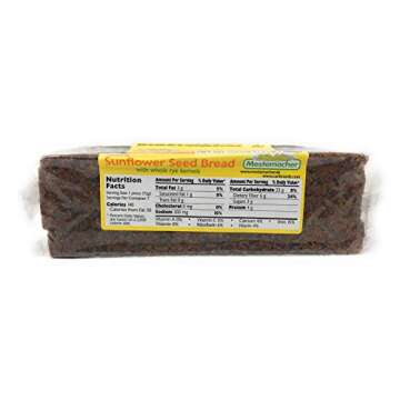 Mestemacher Natural High Fiber Bread 3 Flavor Variety Bundle: (1) Mestemacher Fitness Bread, (1) Mestemacher Rye Bread, and (1) Mestemacher Sunflower Seed Bread, 17.6 Oz. Ea. (3 Total)