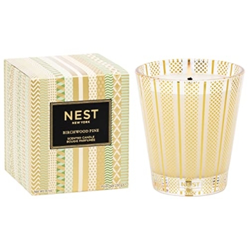 NEST New York Scented Classic Candle, Birchwood Pine - 8.1 oz - Up to 60-Hour Burn Time - Reusable Glass Vessel