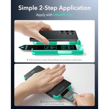 ESR 3 Pack for Samsung Galaxy S25 Ultra Screen Protector, HD Clear, Anti-Scratch Tempered Glass with Easy Installation, Auto Dust-Elimination Tool for Galaxy S25 Ultra [6.9”], Case Friendly