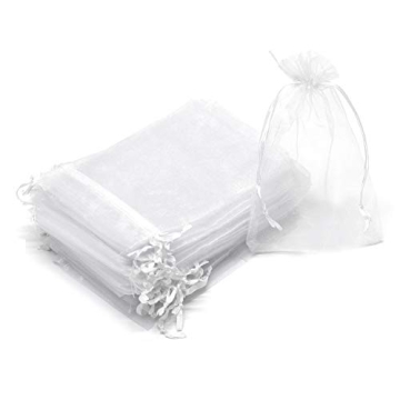 Bezall 50Pcs White Organza Bags 3x4 Inch for Elegant Gifts and Favors