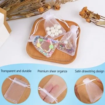 Bezall Mini Organza Gift Bags for Weddings and Parties