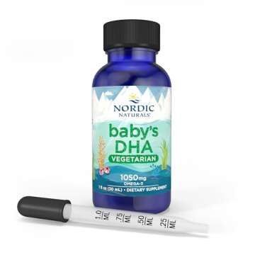 Nordic Naturals Baby’s DHA Vegetarian, Unflavored - 1050 mg Plant-Based Omega-3-1 oz - Supports Brain & Vision Development in Babies - Non-GMO, Vegan - 15 Servings