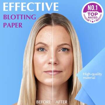 High-Performance Oil Absorbing Sheets for Face - 3 pack (150 sheets) - Makeup Friendly Blotting Papers for Oily Skin - Oil Blotting Sheets for Face