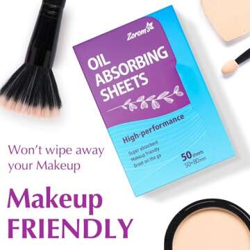 High-Performance Oil Absorbing Sheets for Face - 3 pack (150 sheets) - Makeup Friendly Blotting Papers for Oily Skin - Oil Blotting Sheets for Face