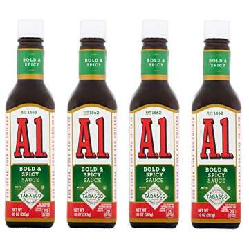A.1. Bold & Spicy Sauce, 10 Ounce Glass Bottle (Pack of 4)